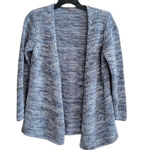 J. Jill Heathered Blue Open Front Cardigan Size L